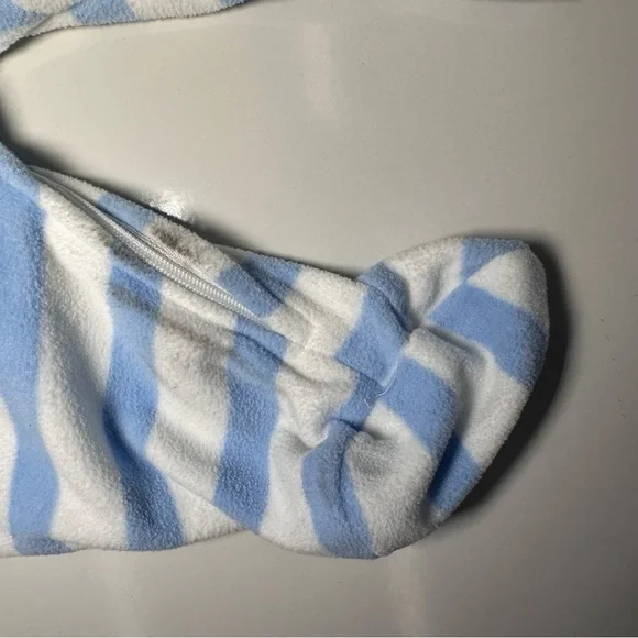 Carter's Blue and White Striped Footie with Reindeer - Picture 4 of 4